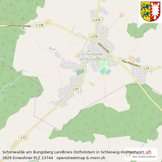 Schnwalde am Bungsberg Landstadt Lageplan